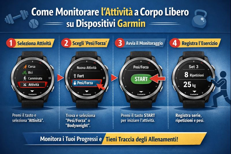 Come Attivare e Utilizzare il Garmin per Tracciare Attività a Corpo Libero e Circuiti in Palestra